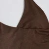 Halter-Oberteil mit offenem Rücken in Pecan-Melange