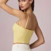 Hania Modal-Oberteil mit Broderie Anglaise in Zitronengelb