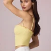 Hania Modal-Oberteil mit Broderie Anglaise in Zitronengelb
