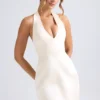 Harmonia Halterneck Structured Tulip Minikleid in Elfenbein Harmonia Halterneck Structured Tulip Minikleid in Elfenbein