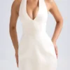 Harmonia Halterneck Structured Tulip Minikleid in Elfenbein Harmonia Halterneck Structured Tulip Minikleid in Elfenbein