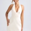 Harmonia Halterneck Structured Tulip Minikleid in Elfenbein Harmonia Halterneck Structured Tulip Minikleid in Elfenbein