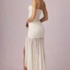 Haruna Asymmetrisches Korsettkleid mit Rüschen in Elfenbein Haruna Asymmetrisches Korsettkleid mit Rüschen in Elfenbein
