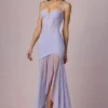 Haruna gerafftes asymmetrisches Korsettkleid in Lila Haruna gerafftes asymmetrisches Korsettkleid in Lila