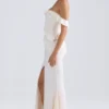 Hemera Off-Shoulder-Kleid mit Rüschenbesatz in Elfenbein Hemera Off-Shoulder-Kleid mit Rüschenbesatz in Elfenbein
