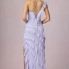 Hera Asymmetrisches Rüschen-Schnürkleid in Lila