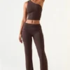 Hollis Mid-Rise Straight-Leg-Hose in Schokoladenbraun Hollis Mid-Rise Straight-Leg-Hose in Schokoladenbraun