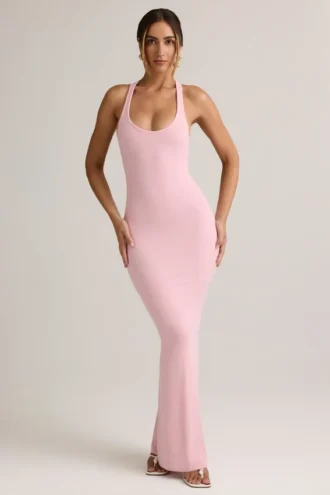 Imelda Modal-Maxikleid mit Racerback in Baby Pink