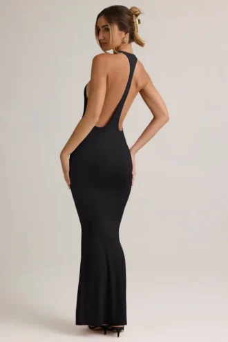 Imelda Modal-Maxikleid mit Racerback in Schwarz