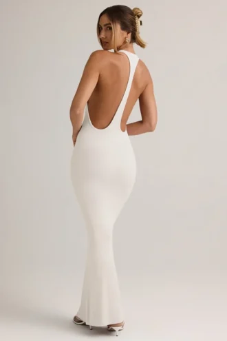 Imelda Modal-Maxikleid mit Racerback in Weiß