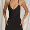 Indi Maxikleid mit Neckholder in Schwarz