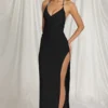 Indi Maxikleid mit Neckholder in Schwarz