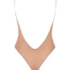 Intimates Bodys aus weichem Mesh mit unsichtbaren Trägern und String in Warm Peach