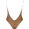 Intimates Soft Mesh Invisible Strap Thong Bodys in Almond