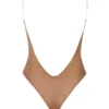 Intimates Soft Mesh Invisible Strap Thong Bodys in Honig