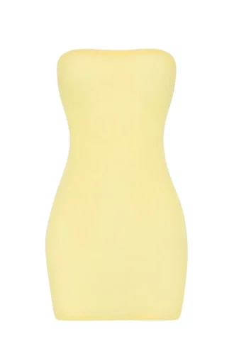 Intimates Soft Sheer-Mesh Bandeau Mini-Slipkleid in Gelb