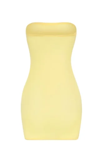 Intimates Soft Sheer-Mesh Bandeau Mini-Slipkleid in Gelb