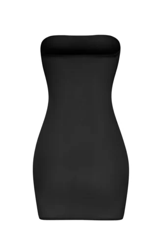 Intimates Soft Sheer-Mesh Bandeau Mini-Slipkleid in Schwarz
