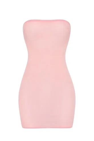 Intimates Soft Sheer-Mesh Bandeau Mini-Unterkleid in Pink