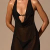 Iona Minikleid mit Wasserfallausschnitt und rückenfreiem Design in Schwarz Iona Minikleid mit Wasserfallausschnitt und rückenfreiem Design in Schwarz