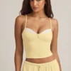 Isalie Modal-Camisole-Pyjama-Oberteil in Pastellgelb