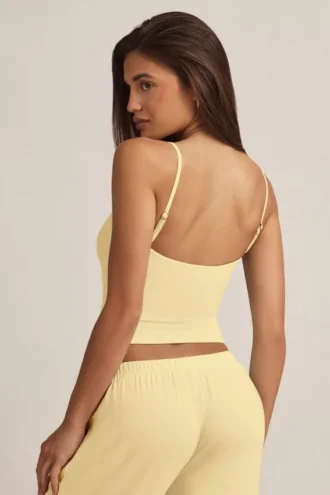 Isalie Modal-Camisole-Pyjama-Oberteil in Pastellgelb