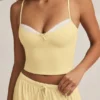 Isalie Modal-Camisole-Pyjama-Oberteil in Pastellgelb
