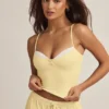Isalie Modal-Camisole-Pyjama-Oberteil in Pastellgelb