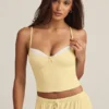 Isalie Modal-Camisole-Pyjama-Oberteil in Pastellgelb