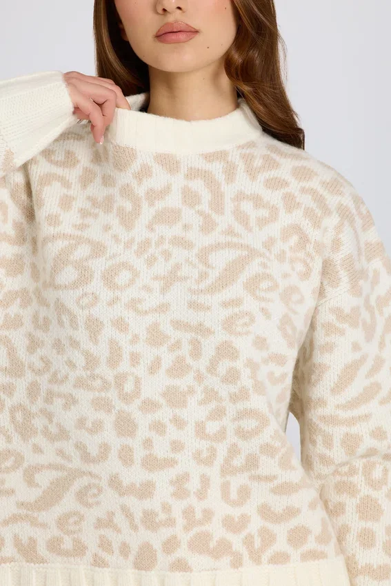 Jacquard-Strick-Oversize-Pullover in Ice Jacquard-Strick-Oversize-Pullover in Ice