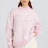 Jacquard-Strick-Oversize-Pullover in Pink Jacquard-Strick-Oversize-Pullover in Pink