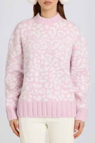 Jacquard-Strick-Oversize-Pullover in Pink