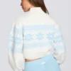 Jacquard-Strick-Pullover in Elfenbein Jacquard-Strick-Pullover in Elfenbein