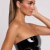Jadis Vinyl-Bandeau-Bralette in Schwarz