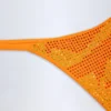 Jalama verzierte Bikinihose im String-Stil mit tropischem Print in Orange