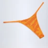 Jalama verzierte Bikinihose im String-Stil mit tropischem Print in Orange