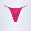 Jalama verzierte String-Bikini-Unterteile mit Pink Tropical-Print