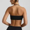 Jerika Slinky Jersey Bralette mit Metallverzierung und Neckholder-Ausschnitt in Schwarz