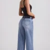 Jeylan Low-Rise-Jeans mit weitem Bein in Vintage-Waschung Jeylan Low-Rise-Jeans mit weitem Bein in Vintage-Waschung