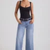 Jeylan Low-Rise-Jeans mit weitem Bein in Vintage-Waschung Jeylan Low-Rise-Jeans mit weitem Bein in Vintage-Waschung