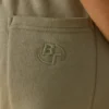 Jogginghose aus Baumwollfleece mit mittelhohem Bund in Khaki-Grün Jogginghose aus Baumwollfleece mit mittelhohem Bund in Khaki-Grün