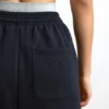 Jogginghose aus Baumwollfleece mit mittlerer Leibhöhe in Schwarz