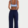 Jogginghose aus gebürstetem Jersey mit weitem Bein in Classic Navy Jogginghose aus gebürstetem Jersey mit weitem Bein in Classic Navy