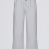 Jogginghose aus gebürstetem Jersey mit weitem Bein in Grau meliert Jogginghose aus gebürstetem Jersey mit weitem Bein in Grau meliert