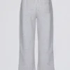 Jogginghose aus gebürstetem Jersey mit weitem Bein in Grau meliert Jogginghose aus gebürstetem Jersey mit weitem Bein in Grau meliert