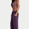 Jogginghose aus gebürstetem Jersey mit weitem Bein in Pflaume Jogginghose aus gebürstetem Jersey mit weitem Bein in Pflaume