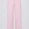 Jogginghose aus Strick mit mittlerer Leibhöhe und weitem Bein in zartem Rosa Jogginghose aus Strick mit mittlerer Leibhöhe und weitem Bein in zartem Rosa