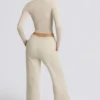 Jogginghose mit niedriger Leibhöhe und weitem Bein in Bone Jogginghose mit niedriger Leibhöhe und weitem Bein in Bone