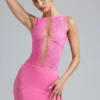 Joni verzierter Minirock mit mittlerer Leibhöhe in Bubblegum-Pink Joni verzierter Minirock mit mittlerer Leibhöhe in Bubblegum-Pink