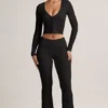 Jules Modal-Rippenhose mit Umschlag und ausgestelltem Bein in Schwarz Jules Modal-Rippenhose mit Umschlag und ausgestelltem Bein in Schwarz